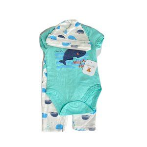 Rene Rofe Baby - 3 peice boys set 3-6mo Whale Born to be Wild and Free